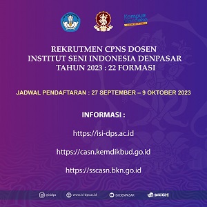 Rekrutmen CPNS Dosen Institut Seni Indonesia Denpasar Tahun 2023 : 22 Formasi