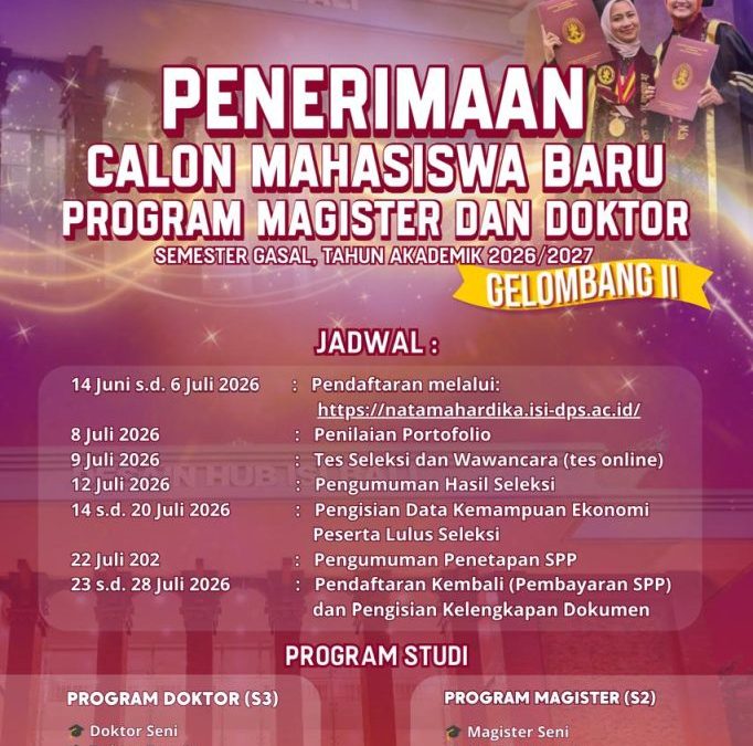 Penerimaan Mahasiswa Baru Program Pascasarjana Magister dan Doktor 2026