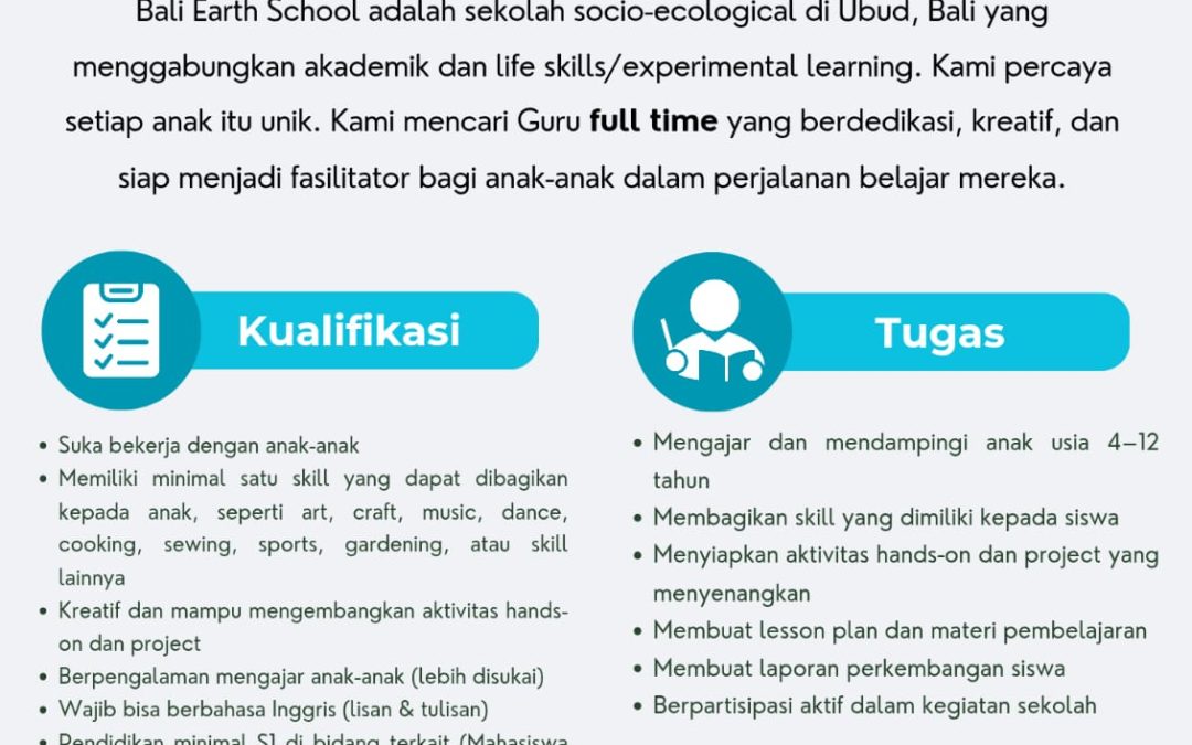 Lowongan Guru di Bali Earth School